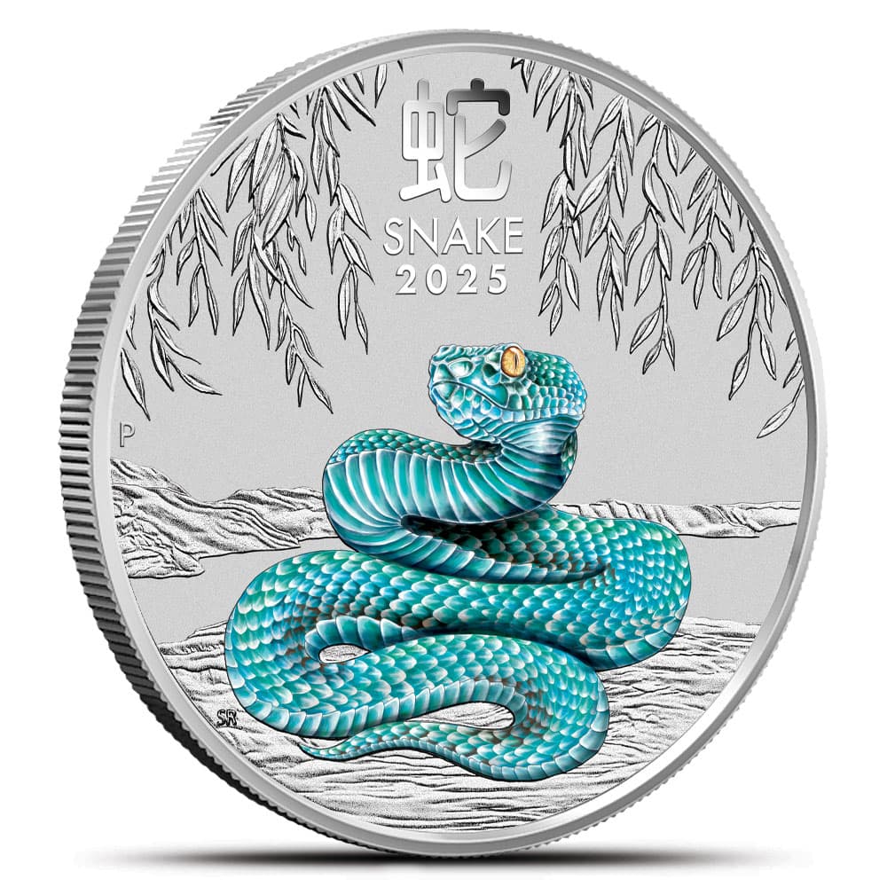 2025 1/2 oz Colorized Australian Silver Lunar Snake Coin (BU)