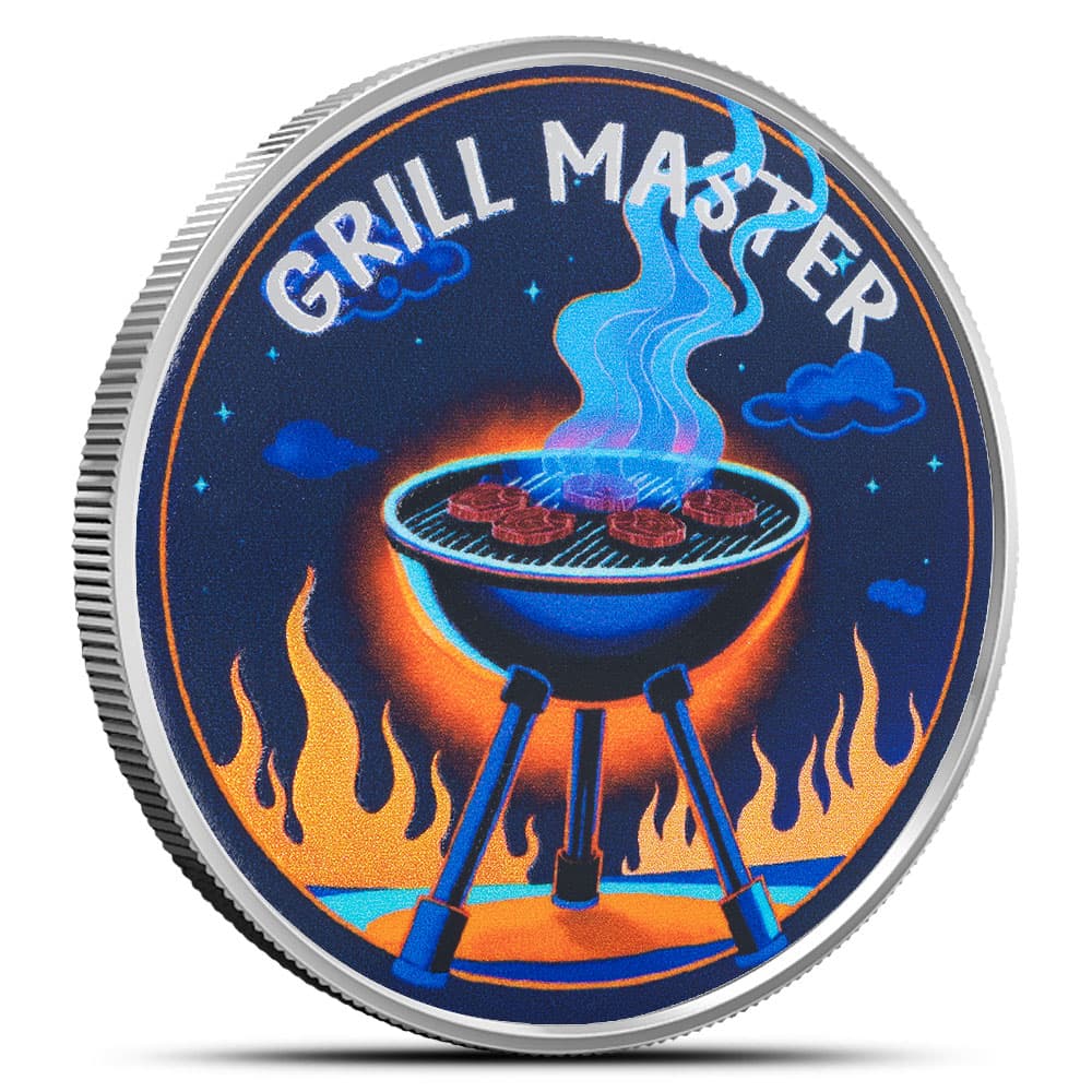 1 oz Scottsdale Mint Colorized Silver Grill Master Round (New)