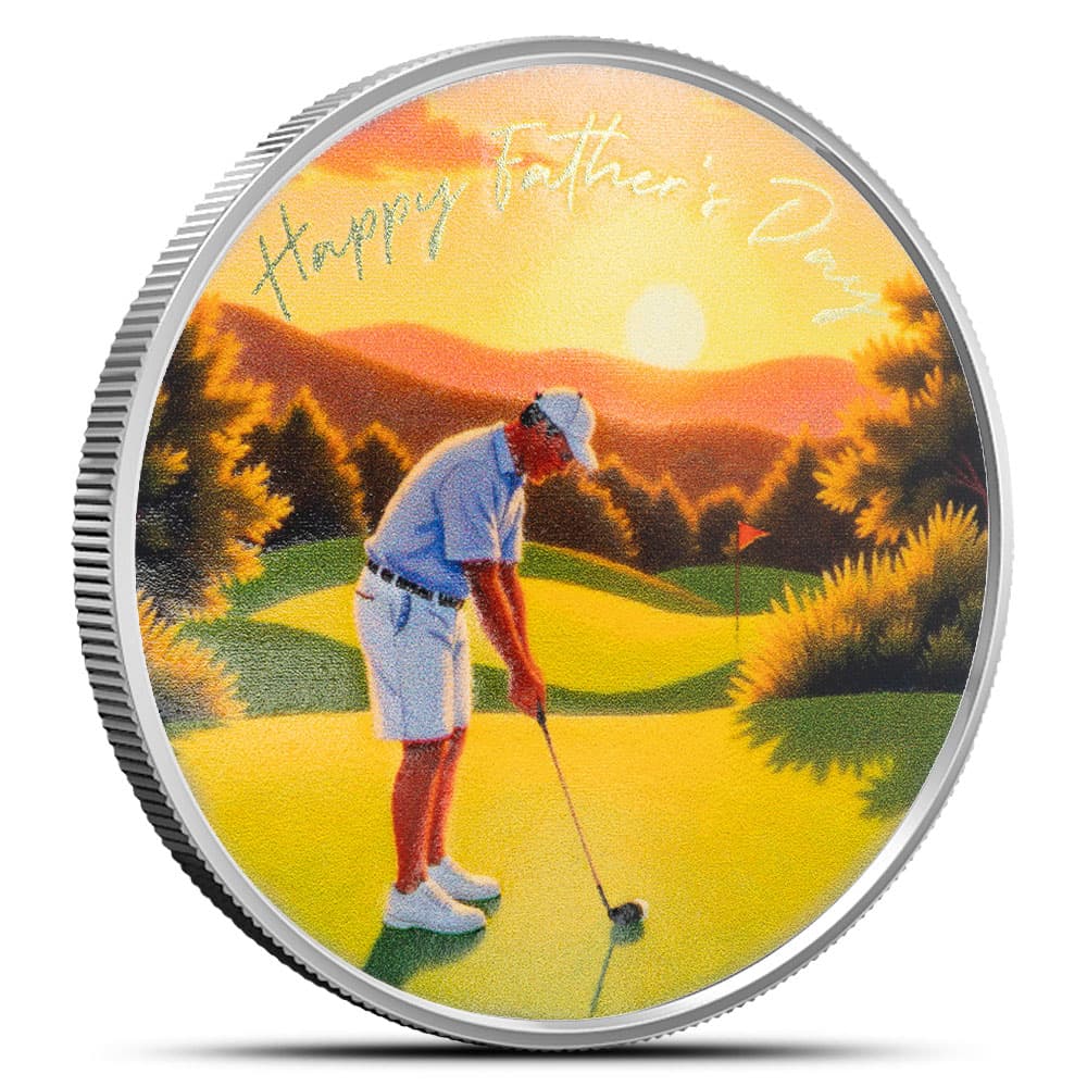 1 oz Scottsdale Mint Colorized Silver Father’s Day Tee Time with Dad Round (New)