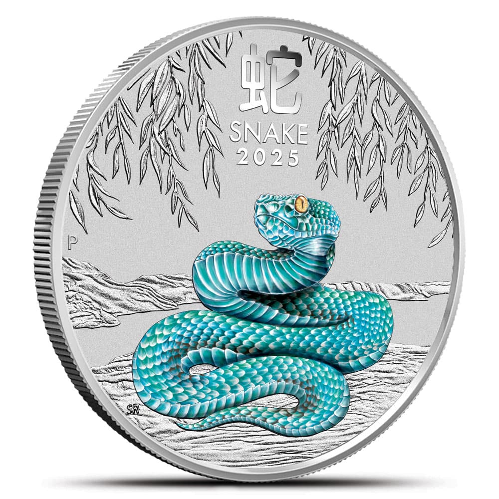 2025 1/4 oz Colorized Australian Silver Lunar Snake Coin (BU)