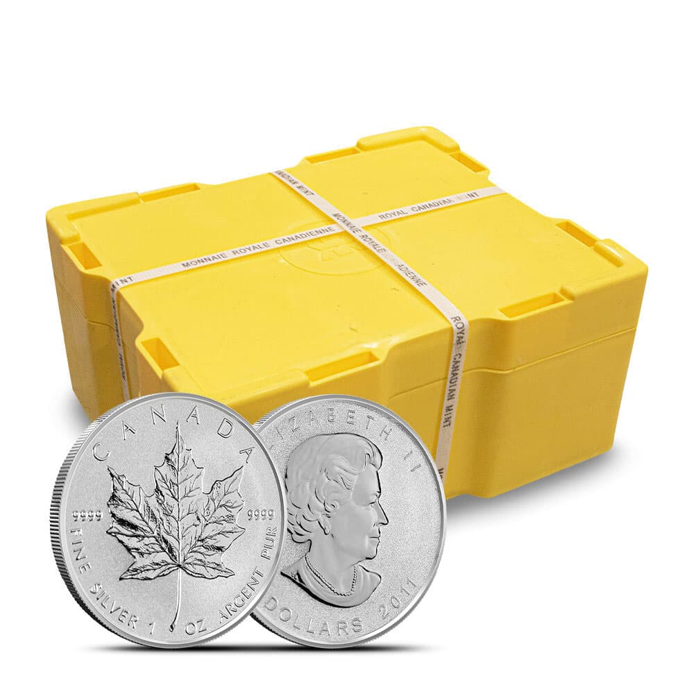 2011 1 oz Canadian Silver Maple Leaf Monster Box (500 Coins, BU)