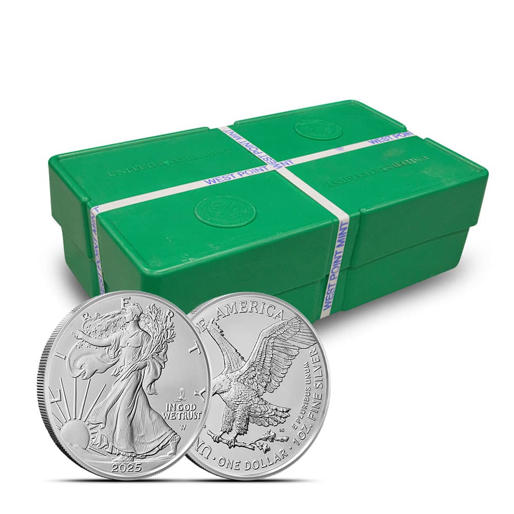 2025 (P) 1 oz Eagle Privy American Silver Eagle Monster Box (500 Coins, BU, Sealed) - May 28, 2025