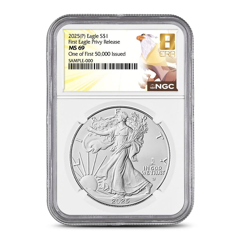 2025 (P) 1 oz Eagle Privy American Silver Eagle Coin NGC MS69 Early Release - Apr 23, 2025