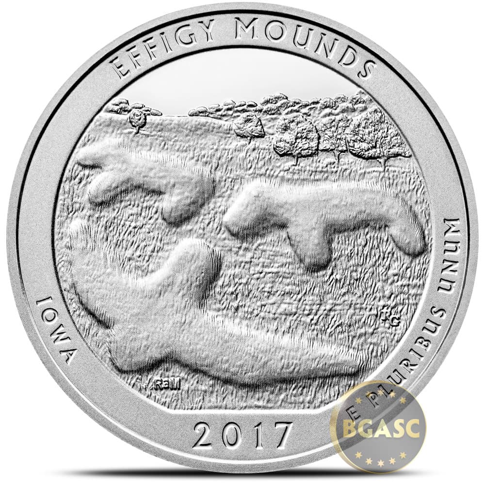 2017 5 oz ATB Effigy Mounds National Monument Silver Coin