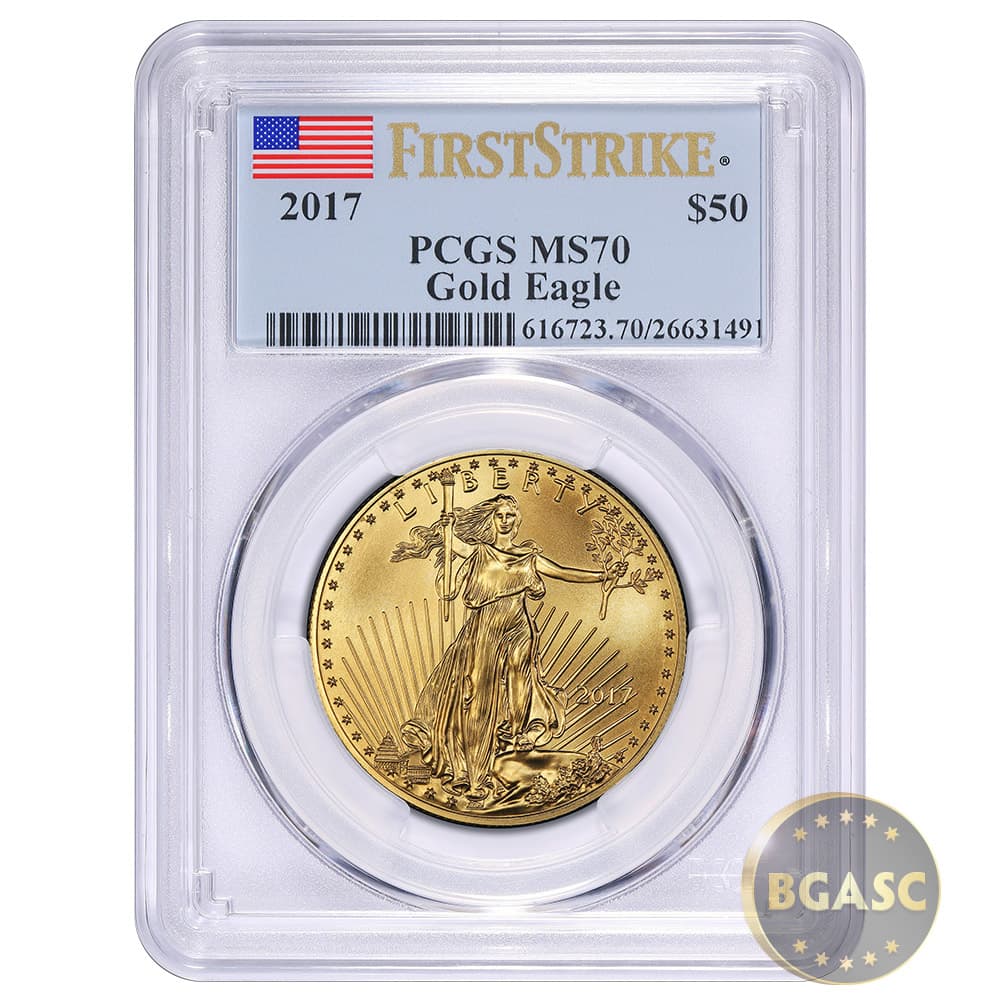 2017 American Gold Eagle Coin PCGS Graded MS70 First Strike