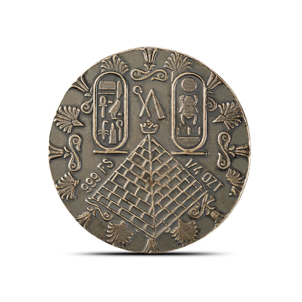1/4 oz MPM Egyptian King Tut and Pyramid Silver Round