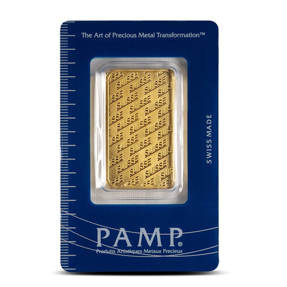 1 oz PAMP Suisse Gold Bar (Classic PAMP Design, New w/ Assay)