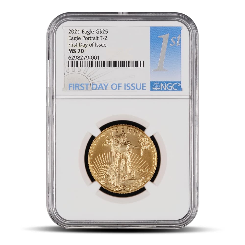 2021 1/2 oz American Gold Eagle Coin NGC MS70 FDOI (Type 2)