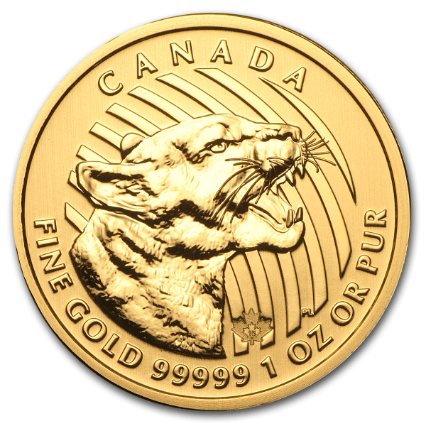 1 oz 2015 Call of the Wild Series Growling Cougar Gold Coin (Limited Inventory)