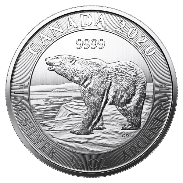 2020 RCM 1/2 oz. Silver Polar Bear