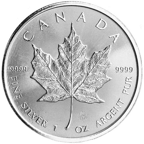 1 oz Canadian Silver Maple Leaf Coin (Random Year)