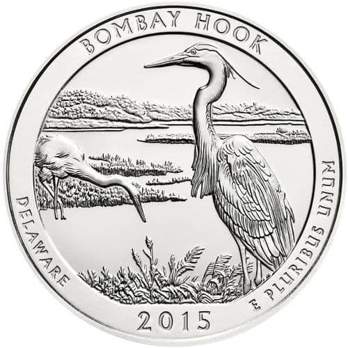 2015 5 oz ATB Bombay Hook Silver Coin