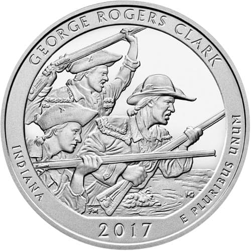 2017 5 oz ATB George Rogers Clark National Historical Park Silver Coin (BU)