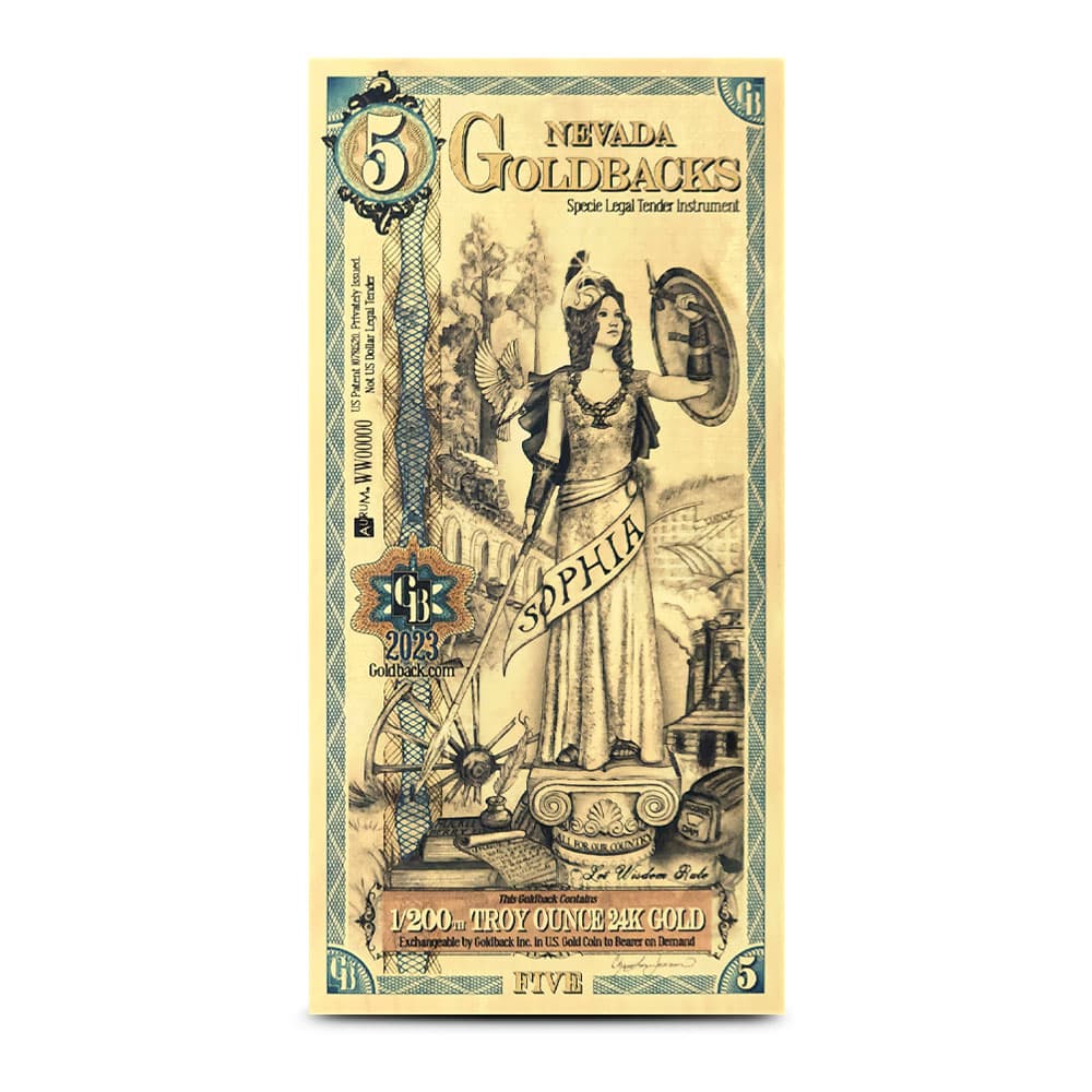 5 Nevada Goldback Gold Note (New)