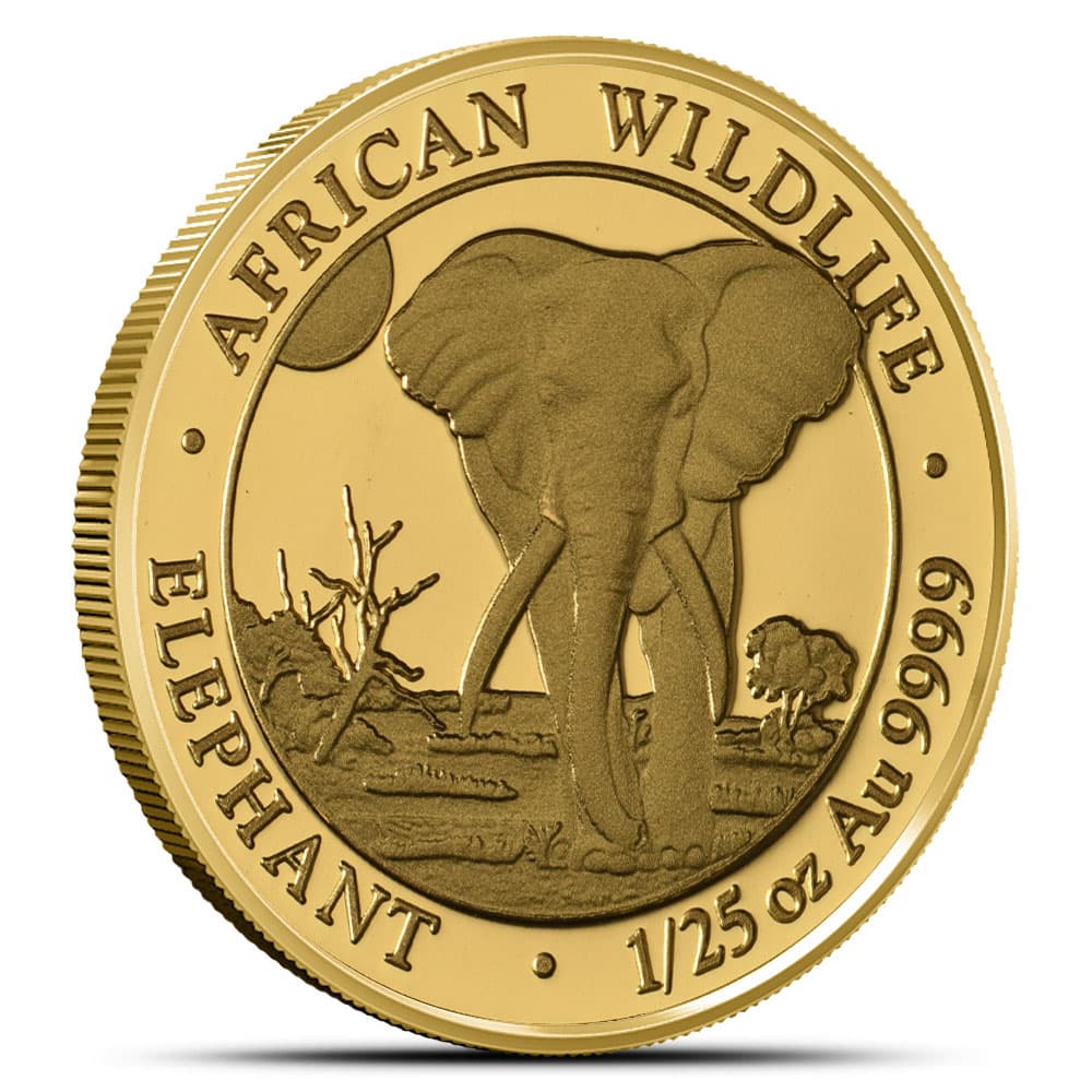 2025 1/25 oz Somalia Gold Elephant Coin (BU)