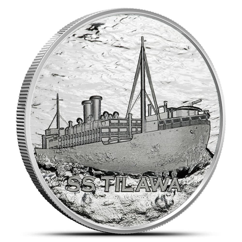 1 oz S.S. Tilawa Shipwreck Silver Wreckage Round (New)