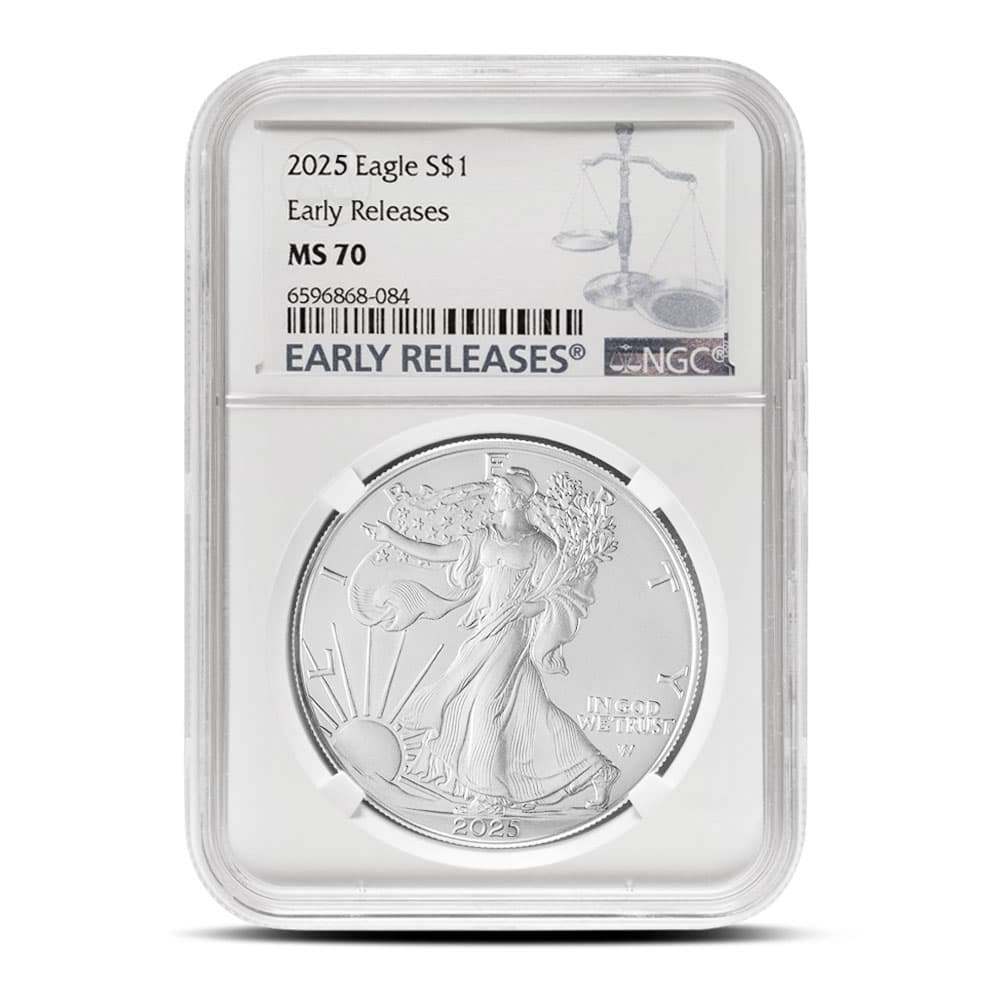2025 1 oz American Silver Eagle Coin NGC MS70 ER 1/24/2025