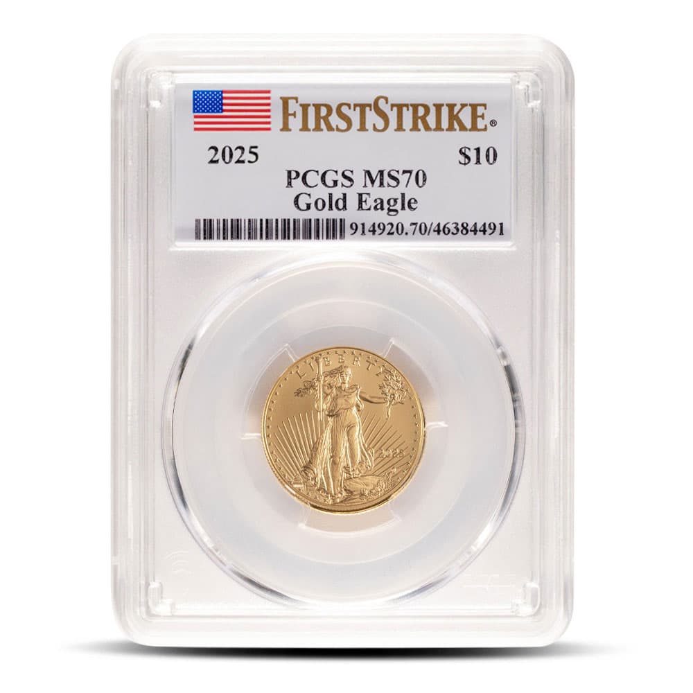 2025 1/4 oz American Gold Eagle Coin PCGS MS70 FS 1/24/2025