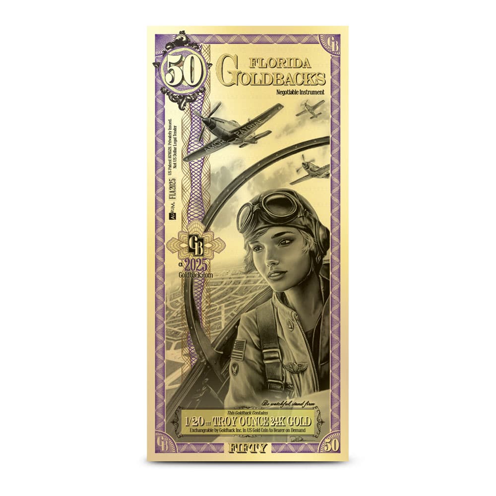 50 Florida Goldback Gold Note (New) 1/22/2025