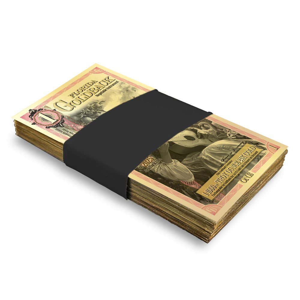 1 Florida Goldback Gold Note (100 Pack, New) 1/22/2025