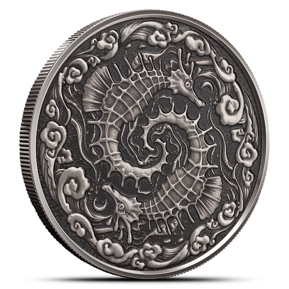2024 1 oz Antique Samoa Silver Seahorse Coin