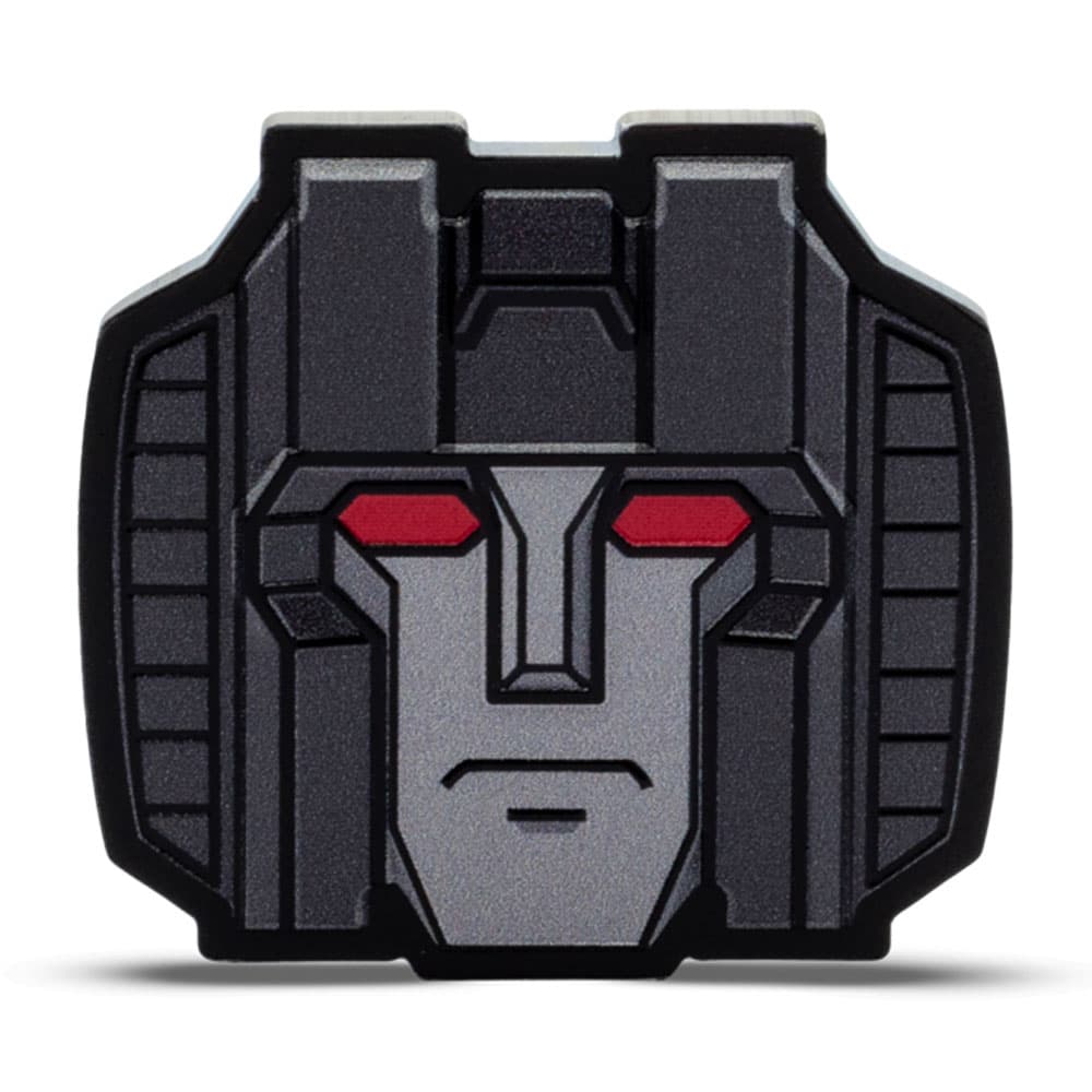2025 1 oz Proof Colorized Niue Silver Starscream Transformers Head Shaped Coin (Box + CoA)