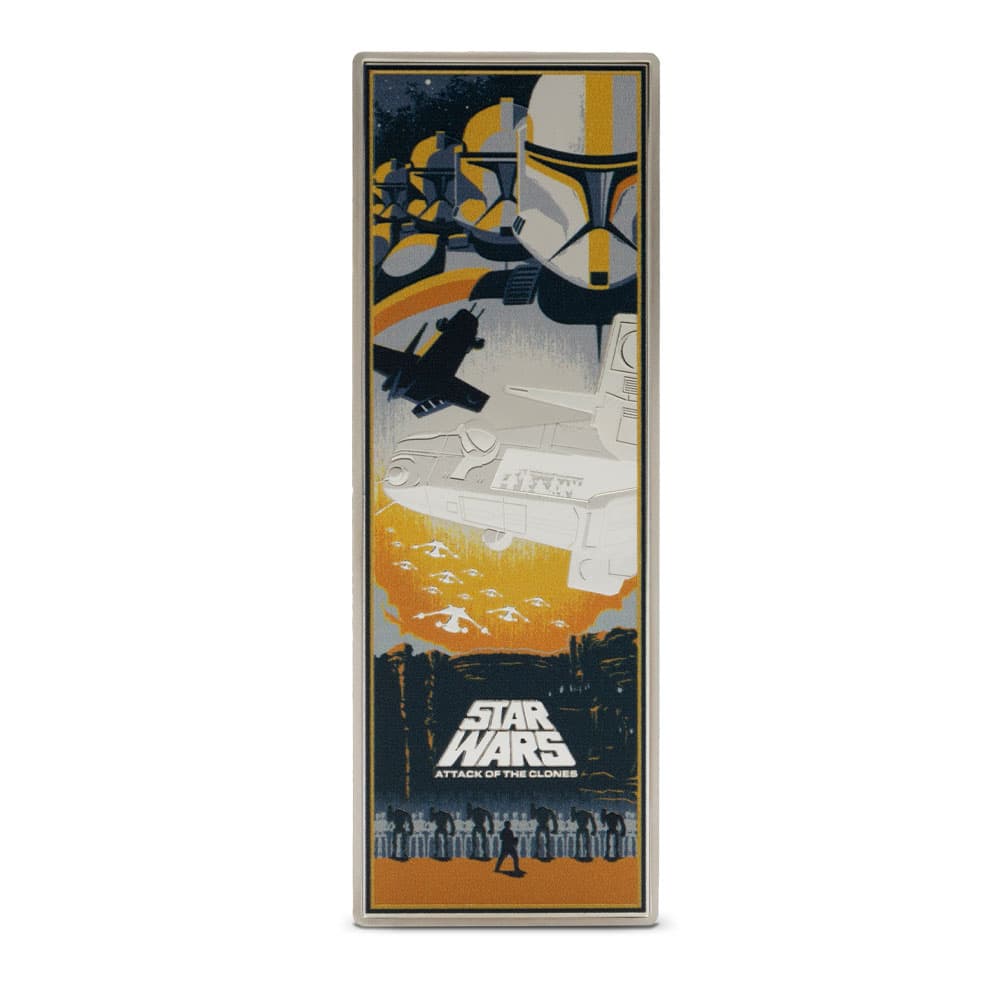 2025 3 oz Proof Colorized Niue Silver Star Wars Movie Poster Attack of the Clones Coin (Box + CoA)