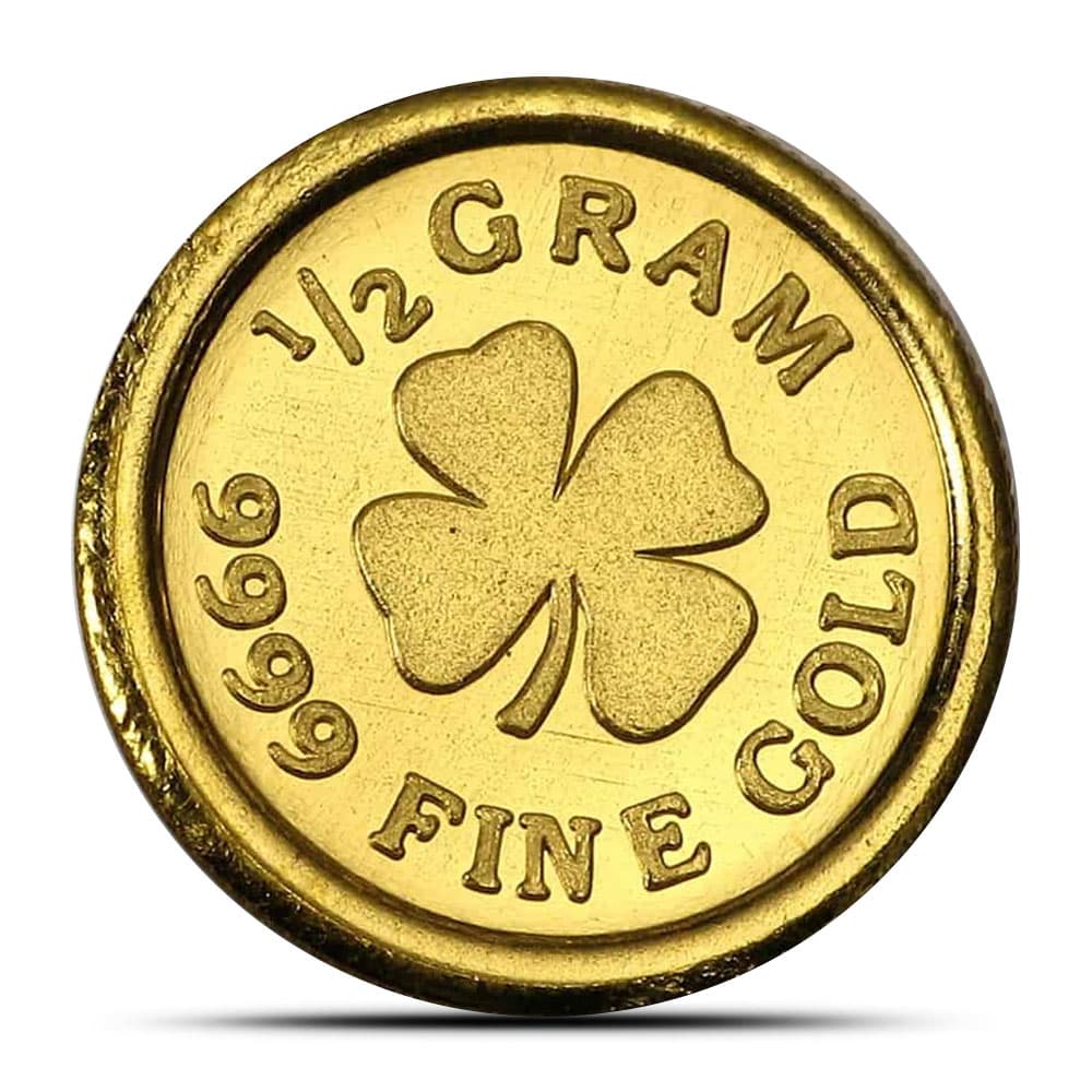 1/2 Gram Monarch Clover Gold Round (Capsule)