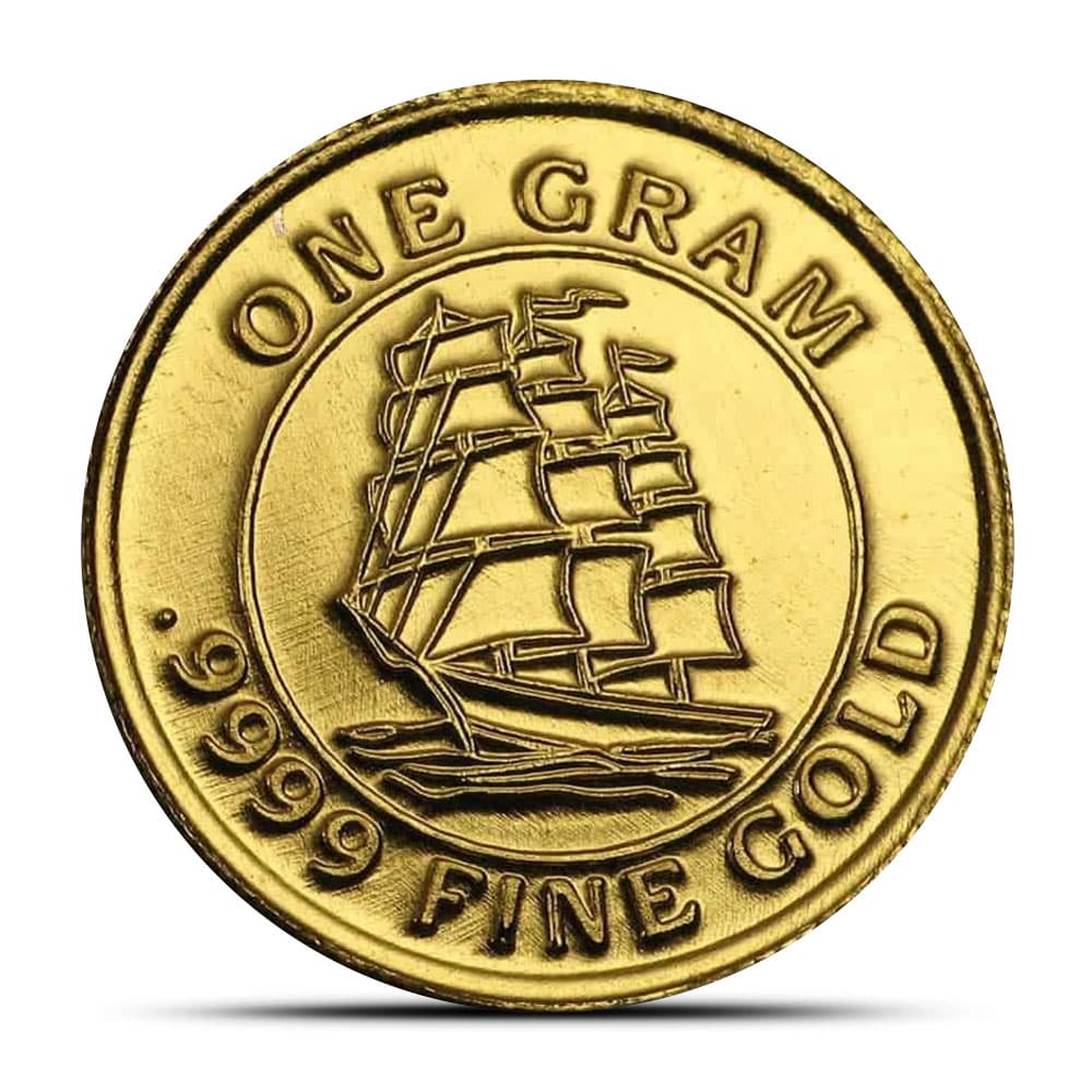 1 Gram Monarch Clipper Ship Gold Round (Capsule)