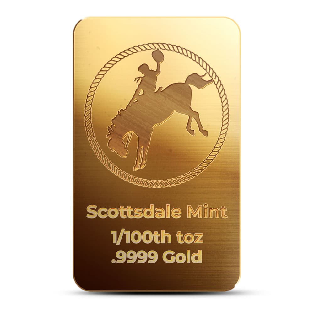 1/100 oz Scottsdale Mint Cowboy Gold Bar (New)