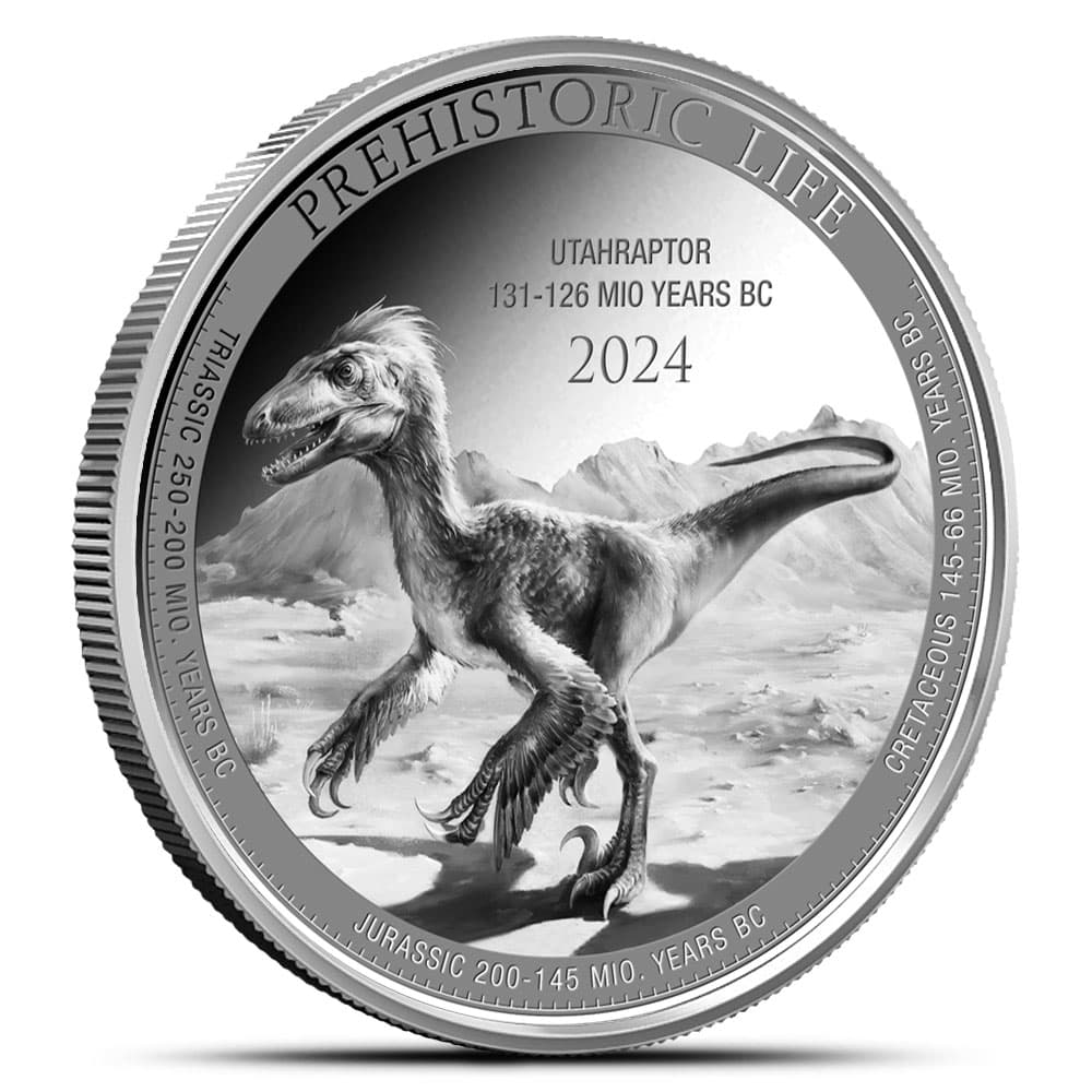 2024 1 oz Congo Silver Utahraptor Coin (BU)