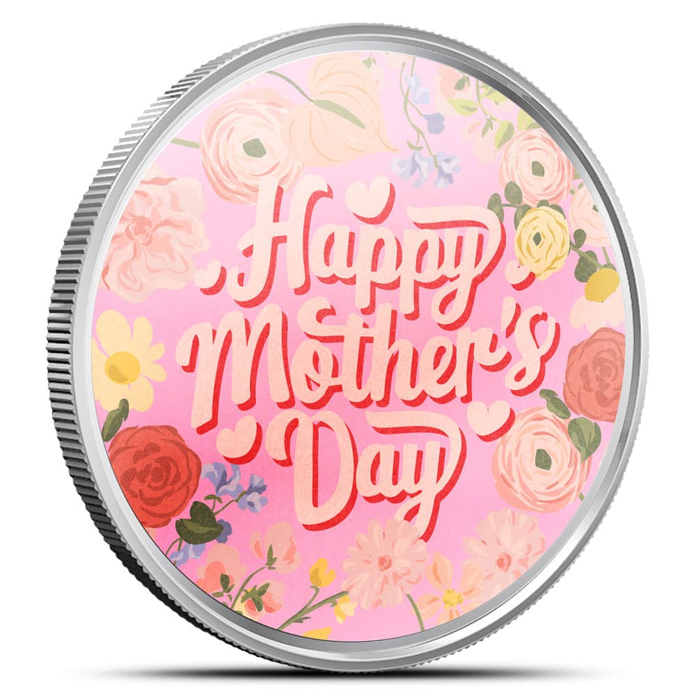 1 oz Colorized Scottsdale Happy Mother’s Day Silver Round (New)