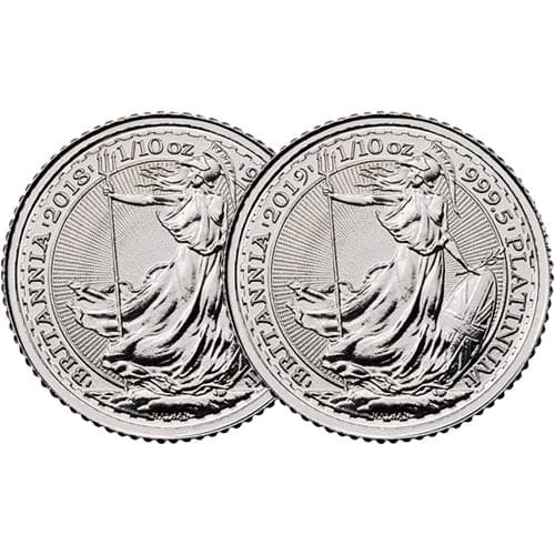 1/10 oz British Platinum Britannia Coin (Random Year)