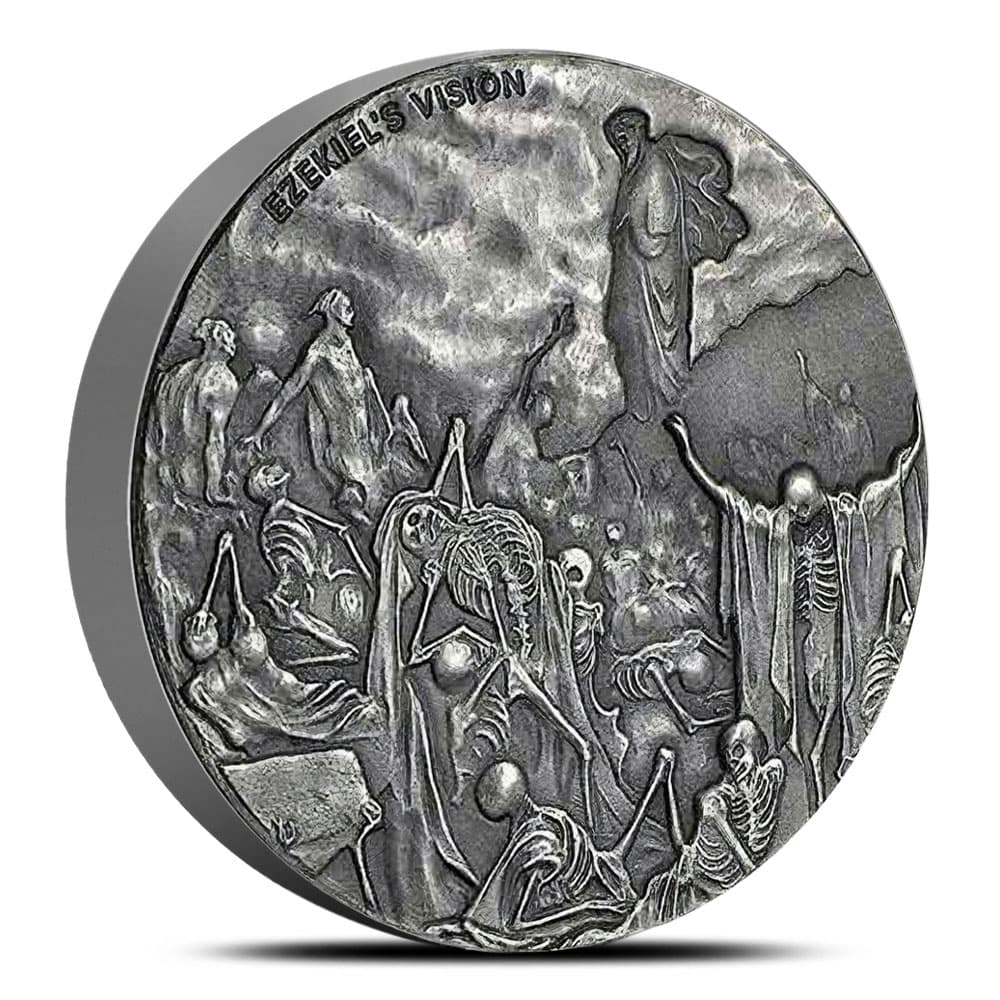 2016 2 oz Ezekiel’s Vision of the Valley of Dry Bones Biblical Silver Coin Series