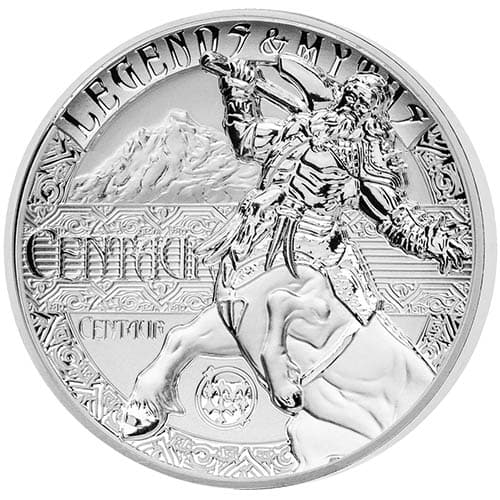2018 2 oz Reverse Proof Solomon Islands Silver Legends and Myths Centaur Coin (Box + CoA)
