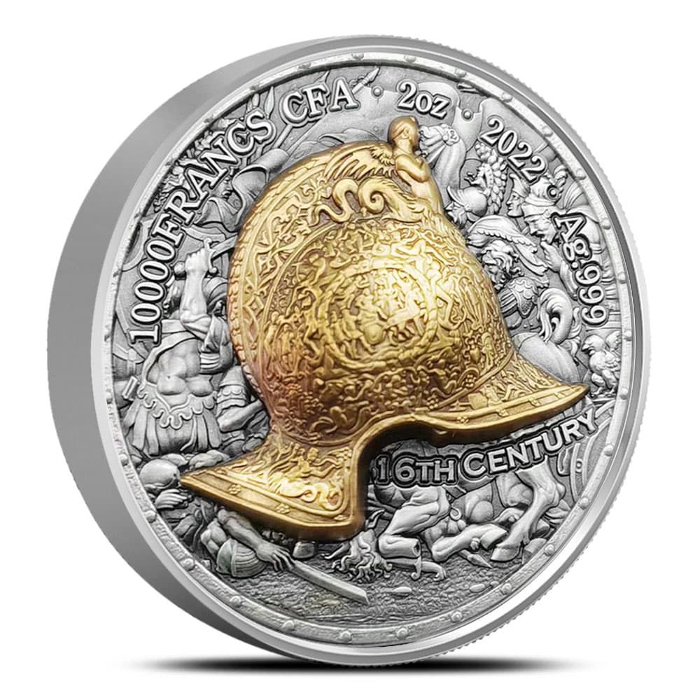 2022 2 oz Antique Republic of Chad Silver History of War Series To Protect Coin (Box + CoA)