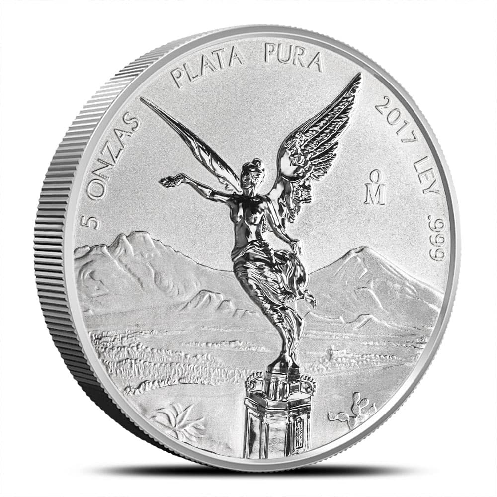 2017 5 oz Reverse Proof Mexican Silver Libertad Coin (In Capsule)