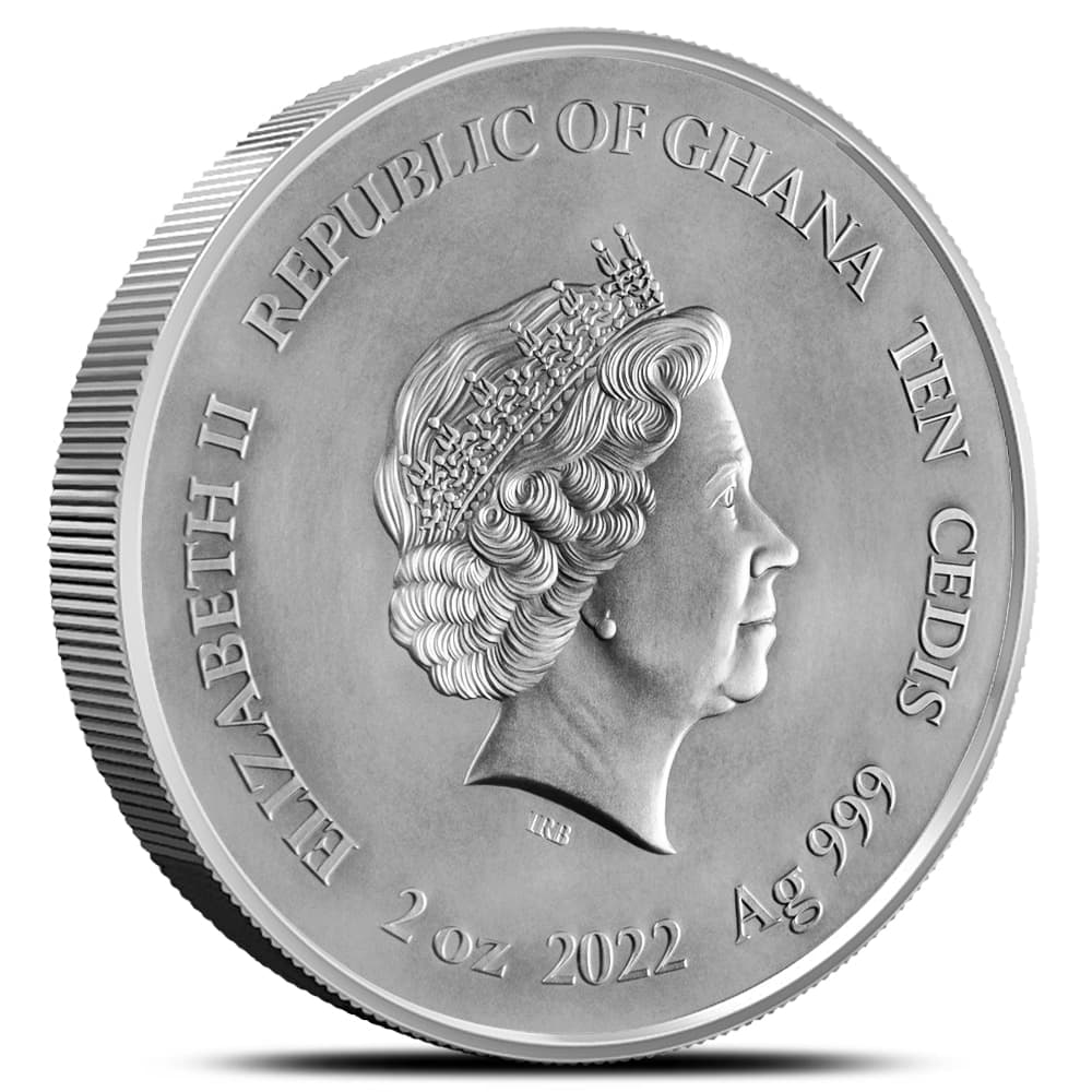 2022 2 oz Antique Ghana Silver American Eagle Coin