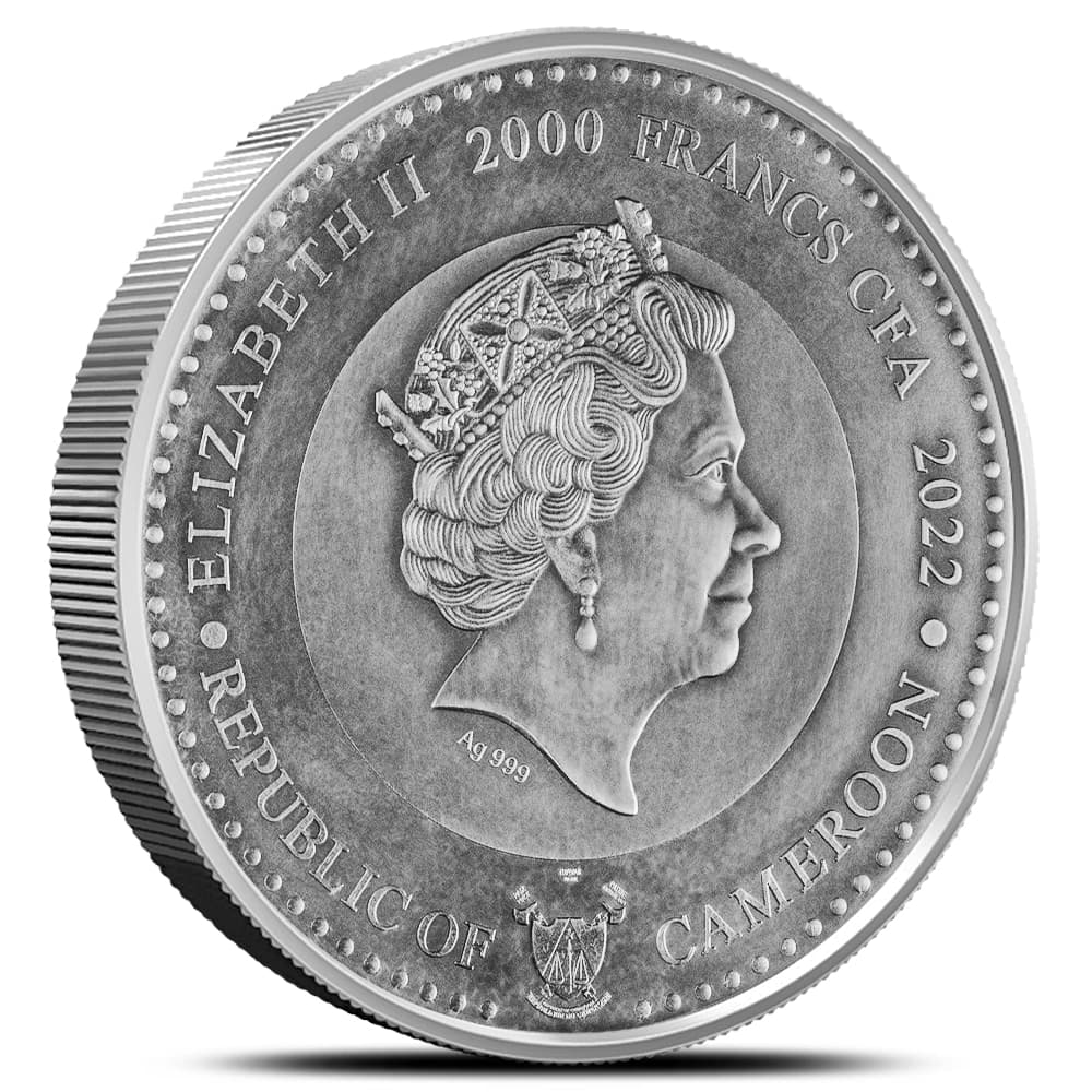 2022 2 oz Cameroon Silver Planets and Gods Earth Coin