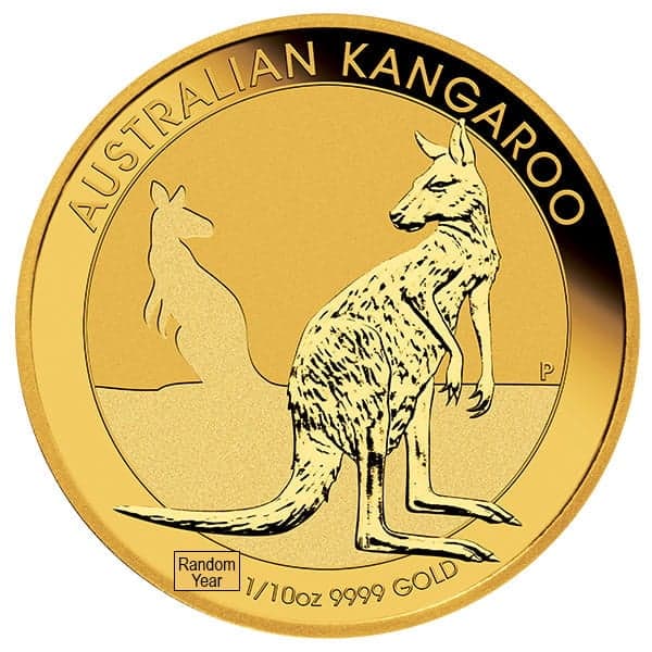 1/10 Oz Australian Kangaroo Gold Coin (Queen Elizabeth II - Random Date)