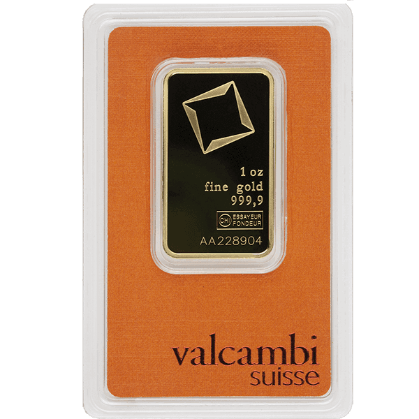 1 oz Gold Bar - Valcambi (with Assay)