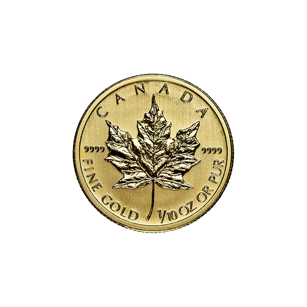 1/10 oz Canadian Gold Maple Leaf Coin (Random Year)