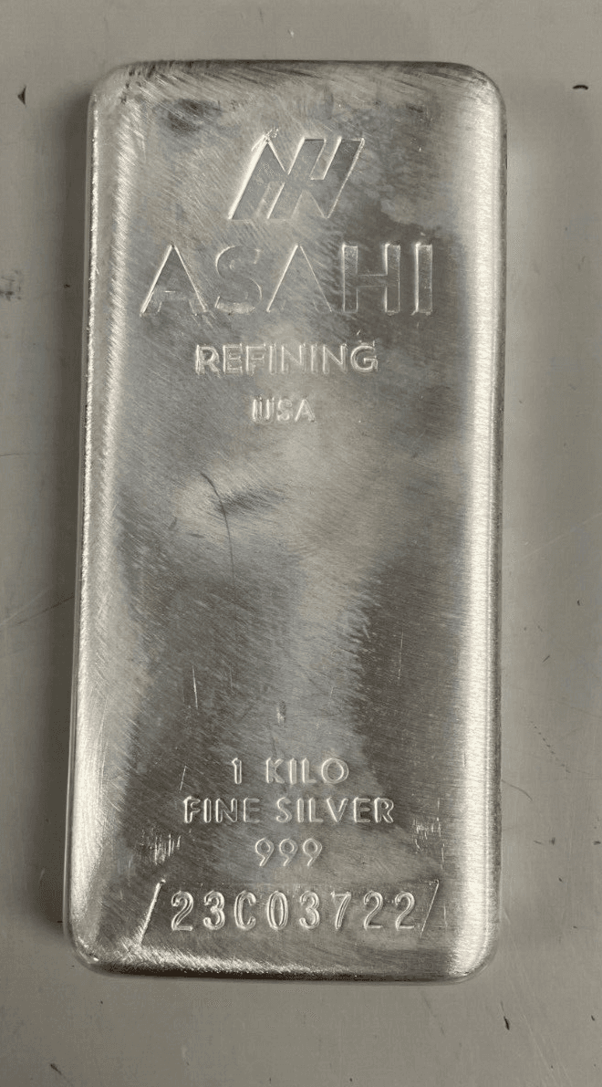 1 Kilo ASAHI Silver Bar .999 Fine (New, BU)
