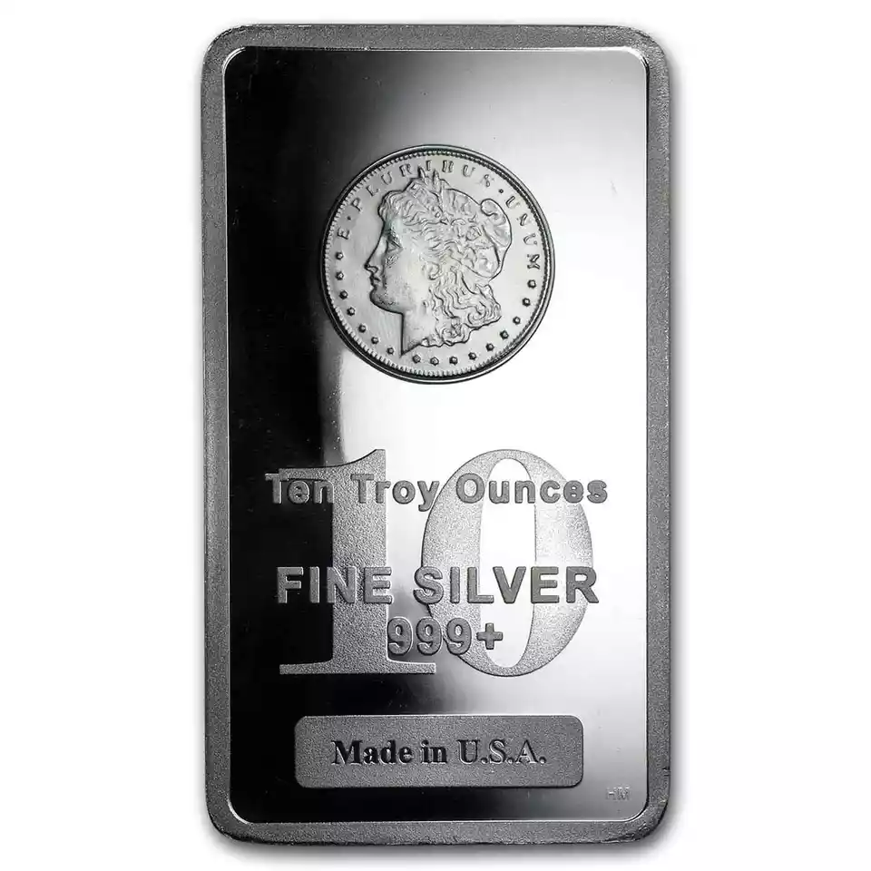 10 oz Morgan Silver Bar (New) BU