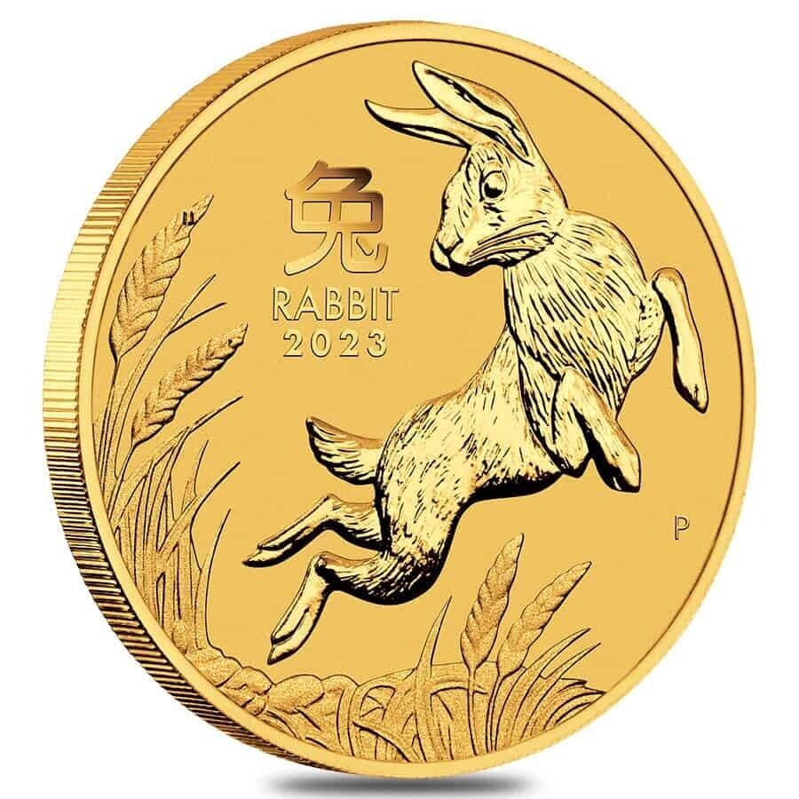 2023 1/10 oz Australian Gold Lunar Rabbit Coin (BU)
