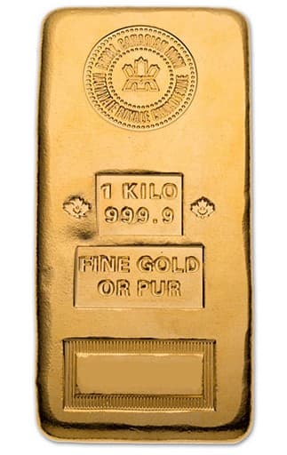 1 Kilo (RCM) Royal Canadian Mint Gold Bar .9999 Fine (w/RCM Assay)