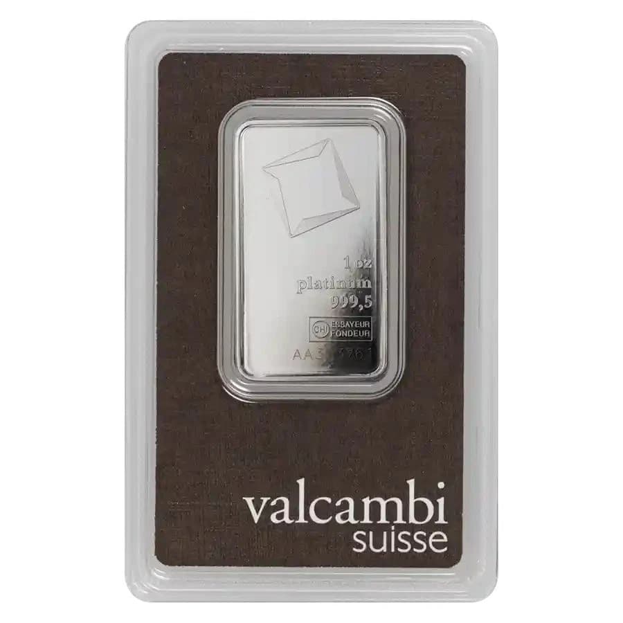 1 oz Valcambi Platinum Bar (New w/ Assay)