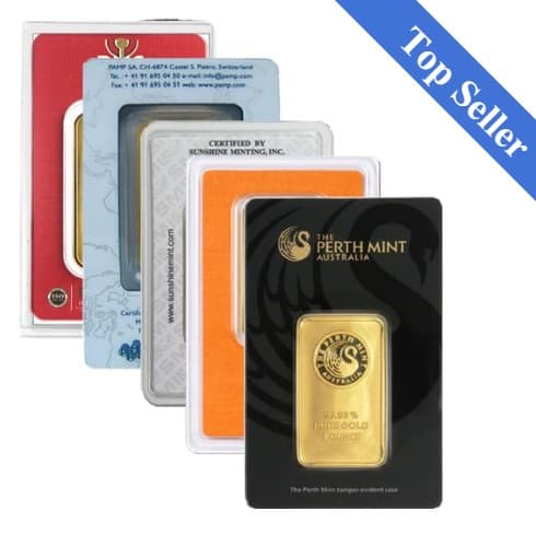 1 Oz. Gold Bar 999.9 Fine in Assay (Varied Mint w/Assay)