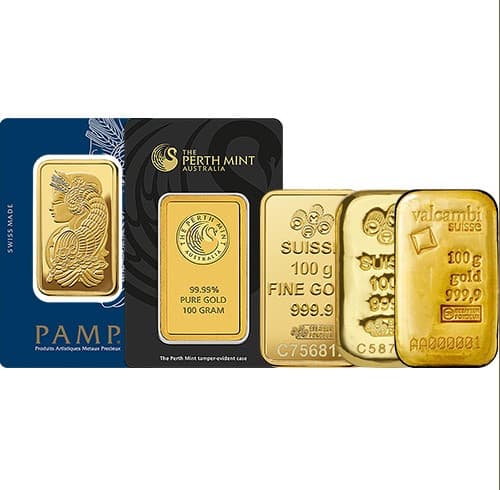 100 Gram Gold Bar (New, Any Mint)