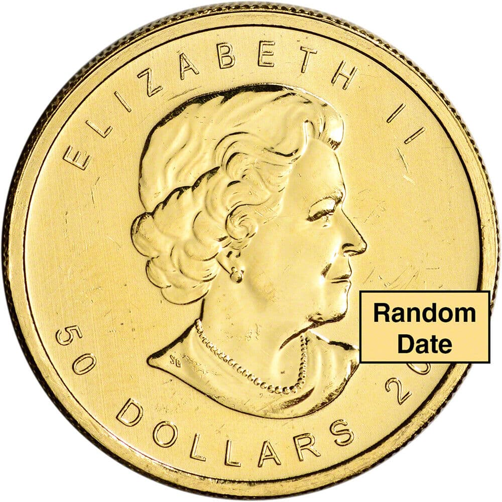 1 Oz Canadian Gold Maple Leaf Coin (Random Year) BU